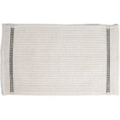 Tapis de bain 100% coton blanc et noir 70x50cm