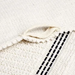 Tapis de bain 100% coton blanc et noir 70x50cm