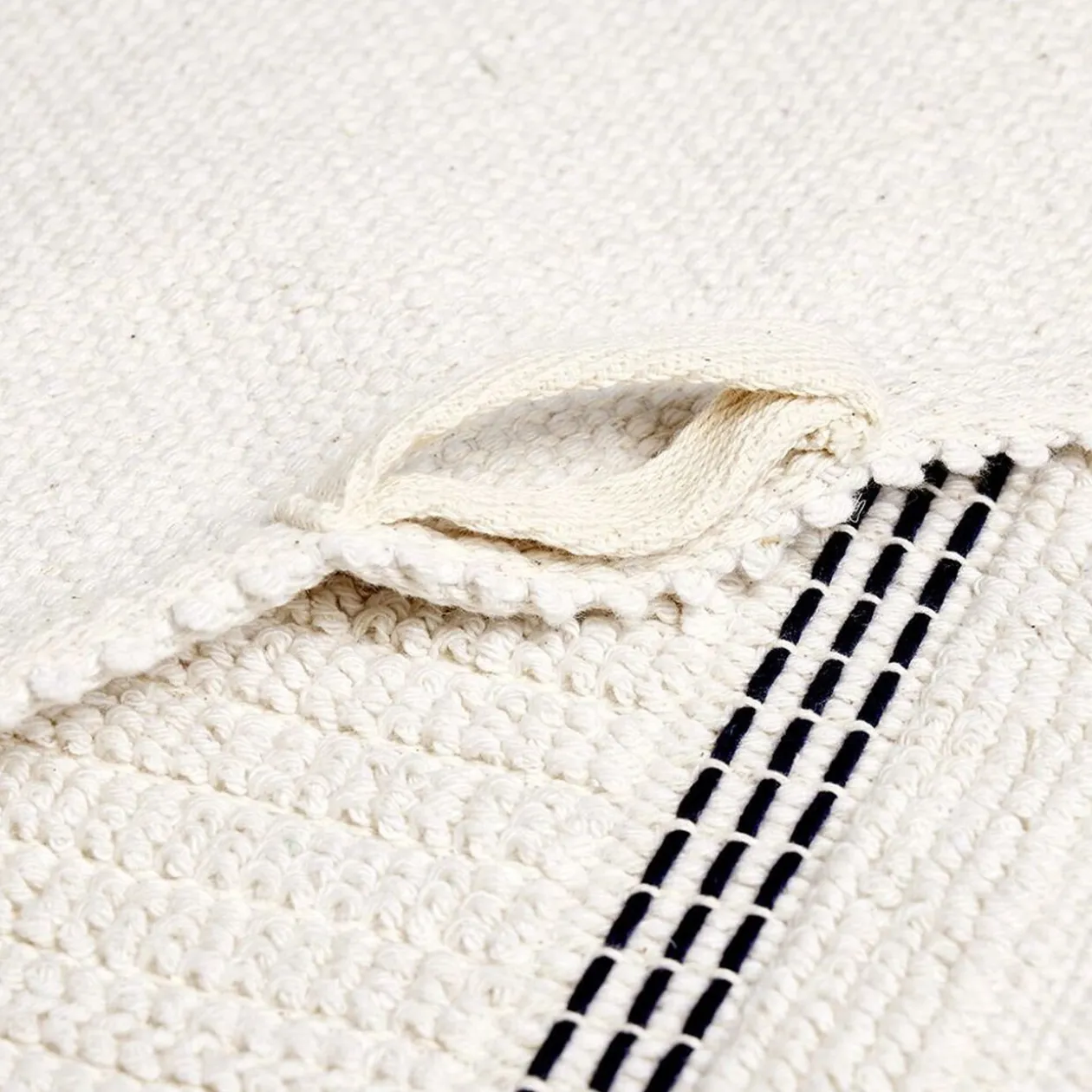 Tapis de bain 100% coton blanc et noir 70x50cm