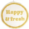 Tapis de bain Happy & Fresh rond Ø70cm coton jaune et blanc