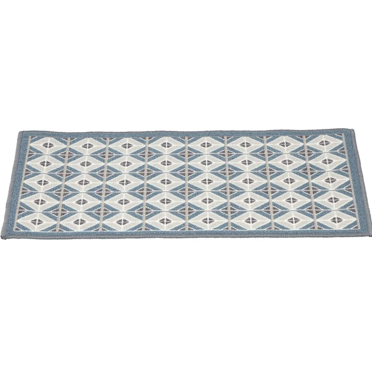 Tapis de cuisine à motif graphique bleu marron 80x50 cm