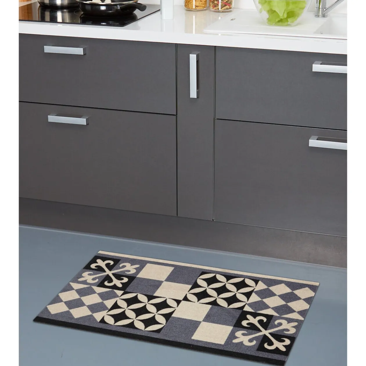 Tapis de cuisine design géométrique
