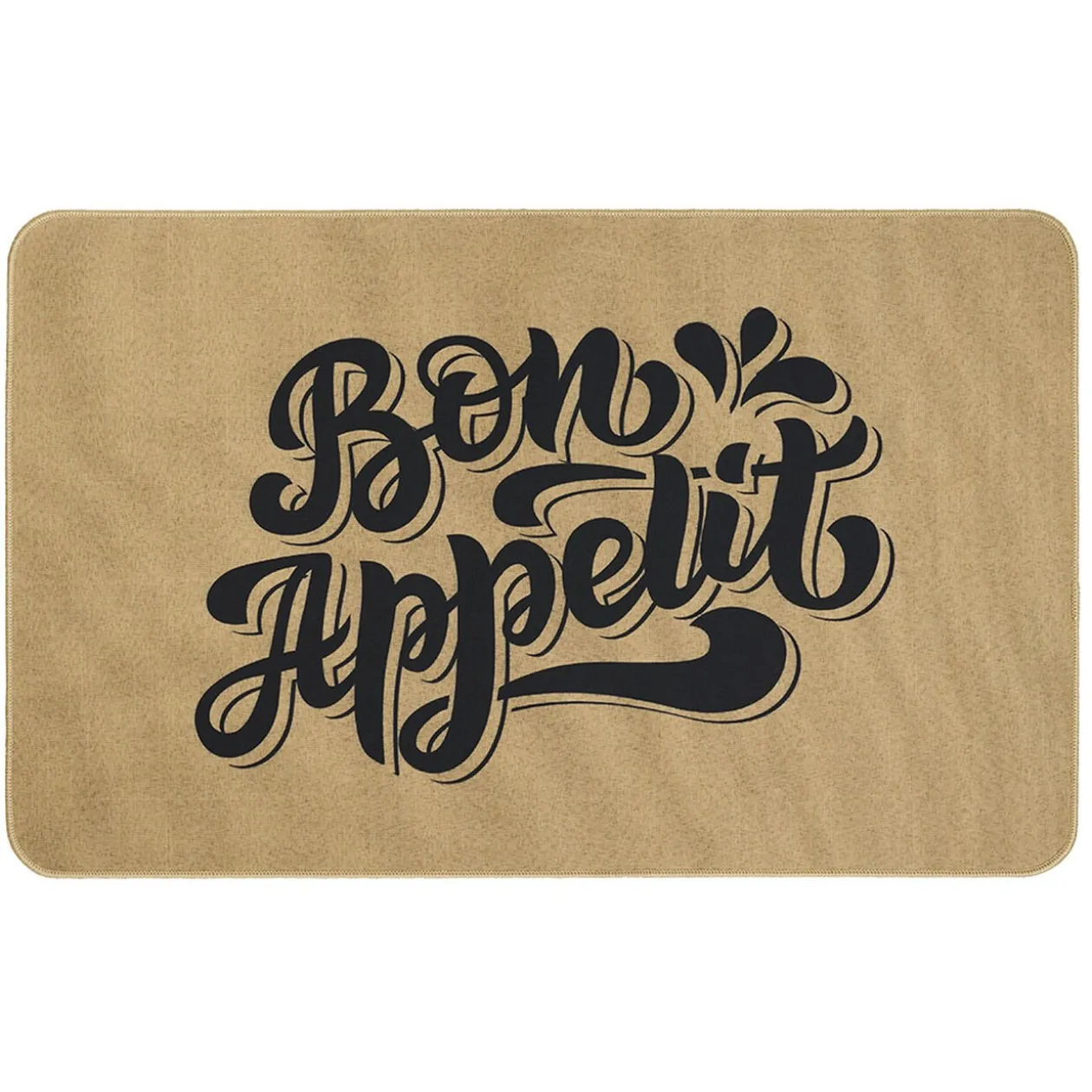Tapis de cuisine effet lin inscription Bon appétit 80x50 cm