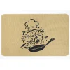 Tapis de cuisine effet lin motif cuisine 80x50 cm