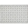Tapis de cuisine en vinyle imprimé rosace blanc et gris L. 70 cm