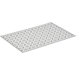 Tapis de cuisine en vinyle imprimé rosace blanc et gris L. 70 cm
