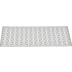 Tapis de cuisine en vinyle imprimé rosace blanc et gris L. 70 cm