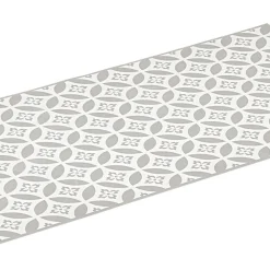 Tapis de cuisine en vinyle imprimé rosace blanc et gris L. 99 cm