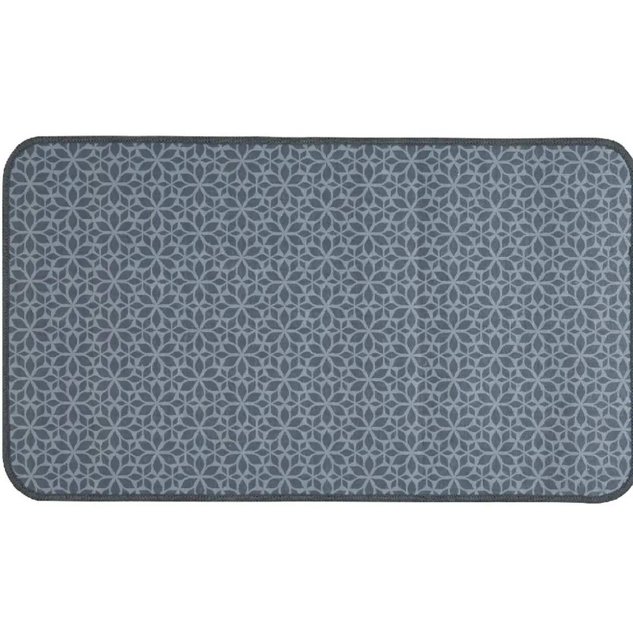 Tapis de cuisine imprimé rosaces bleu gris 80x45 cm