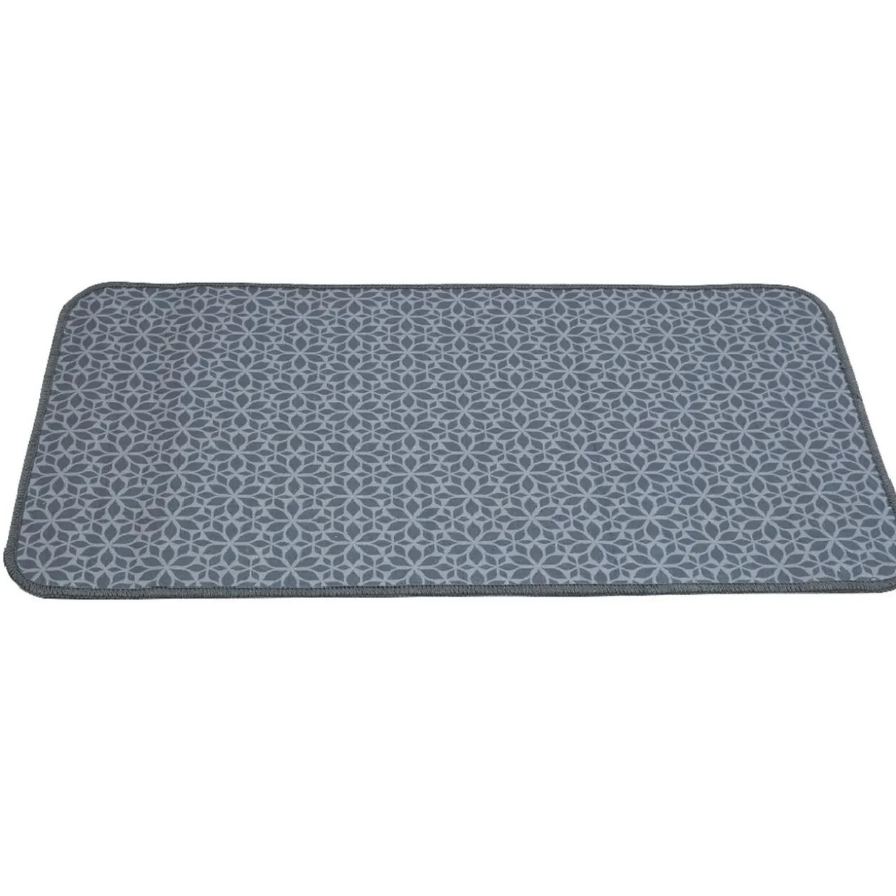 Tapis de cuisine imprimé rosaces bleu gris 80x45 cm