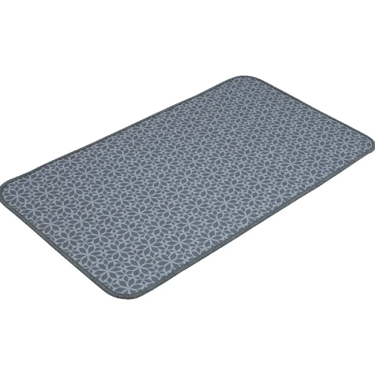 Tapis de cuisine imprimé rosaces bleu gris 80x45 cm