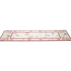Tapis de cuisine imprimé rouge et blanc 150 x 45 cm
