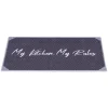Tapis de cuisine My Kitchen My Rules gris et blanc 80x50 cm