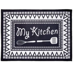 Tapis de cuisine My Kitchen noir et blanc 50x70cm