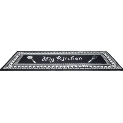 Tapis de cuisine My Kitchen noir et blanc 50x120cm