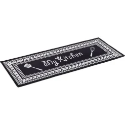 Tapis de cuisine My Kitchen noir et blanc 50x120cm