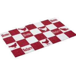 Tapis de cuisine rectangulaire motif quadrillé poule