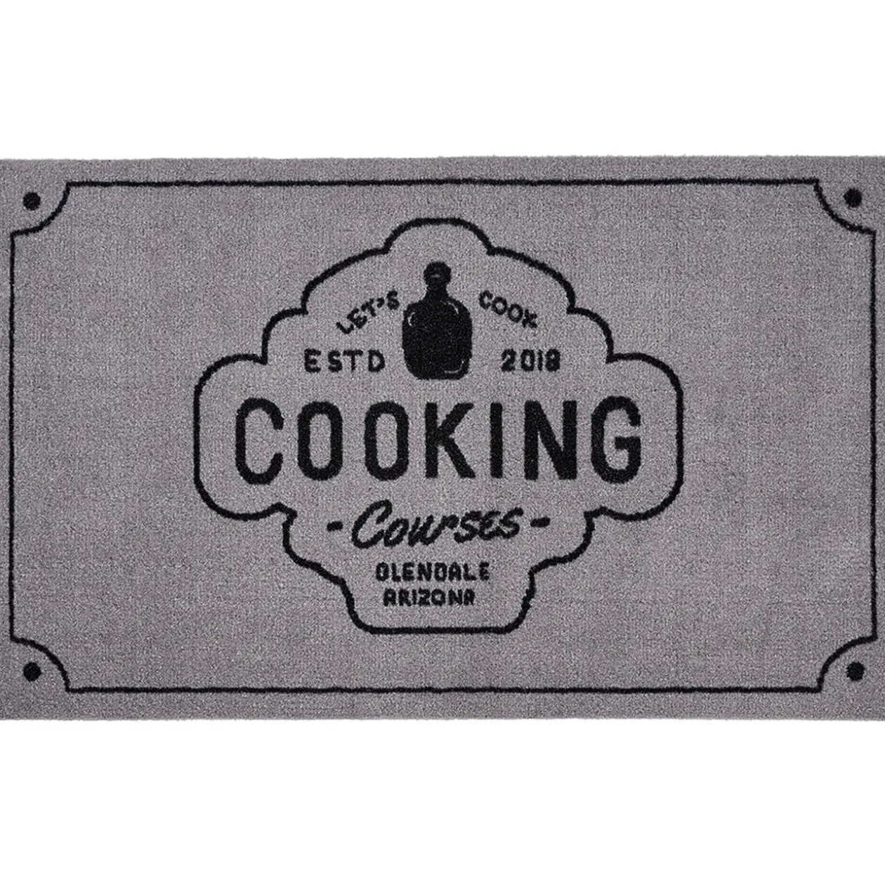 Tapis de cuisine rectangulaire gris