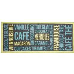 Tapis de cuisine vert gris et bleu