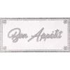 Tapis de cuisine vinyle imprimé Bon appétit gris et blanc 100x49,5cm