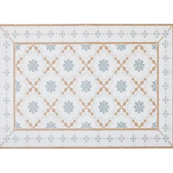 Tapis de cuisine vinyle imprimé carreau de ciment tricolore 70x49,5cm