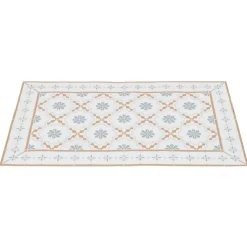 Tapis de cuisine vinyle imprimé carreau de ciment tricolore 70x49,5cm