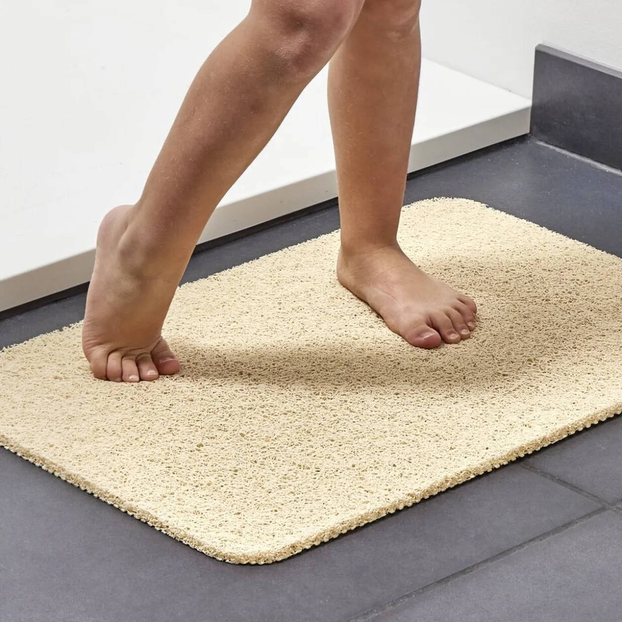 Tapis de douche anti-dérapant 60x40cm beige
