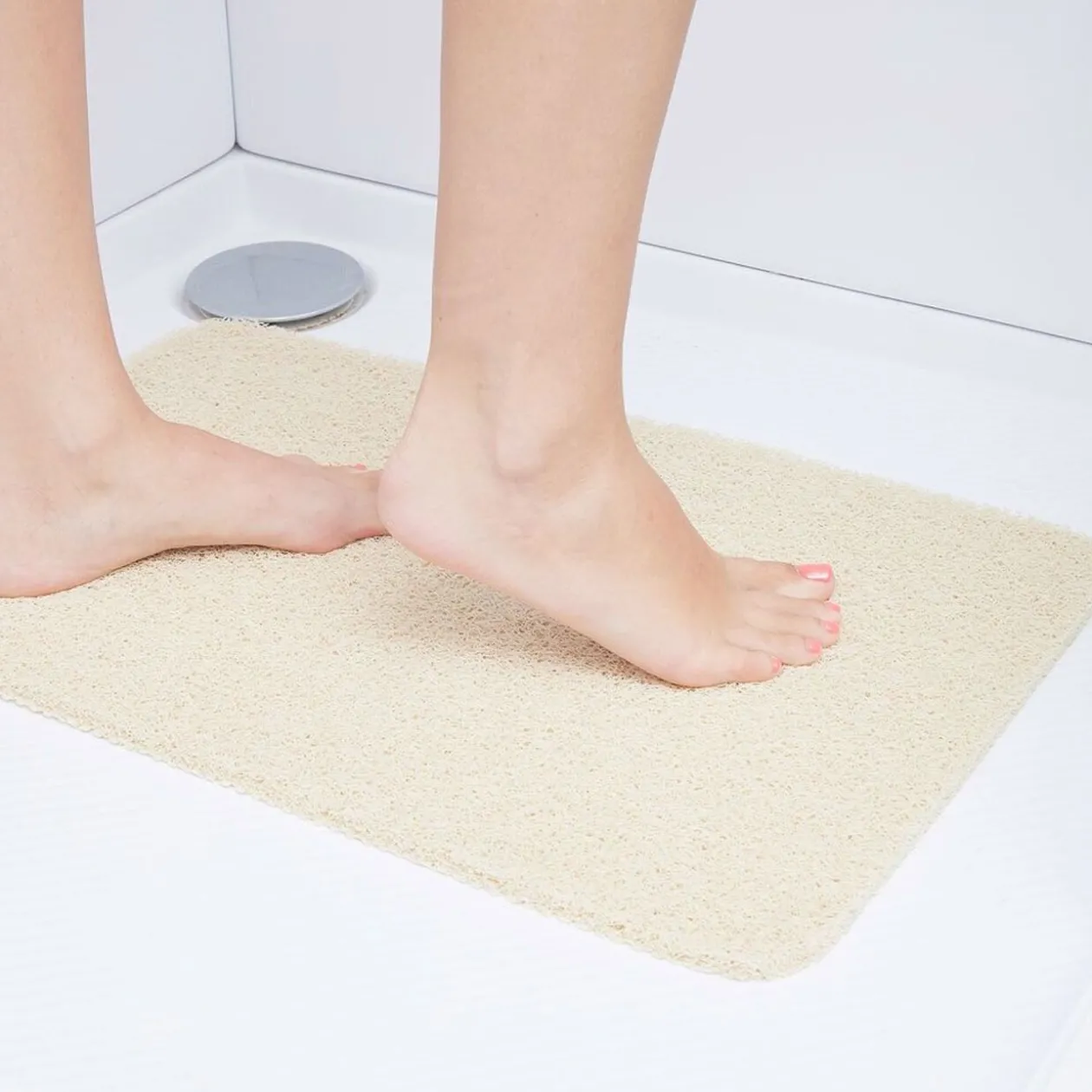 Tapis de douche anti-dérapant 60x40cm beige