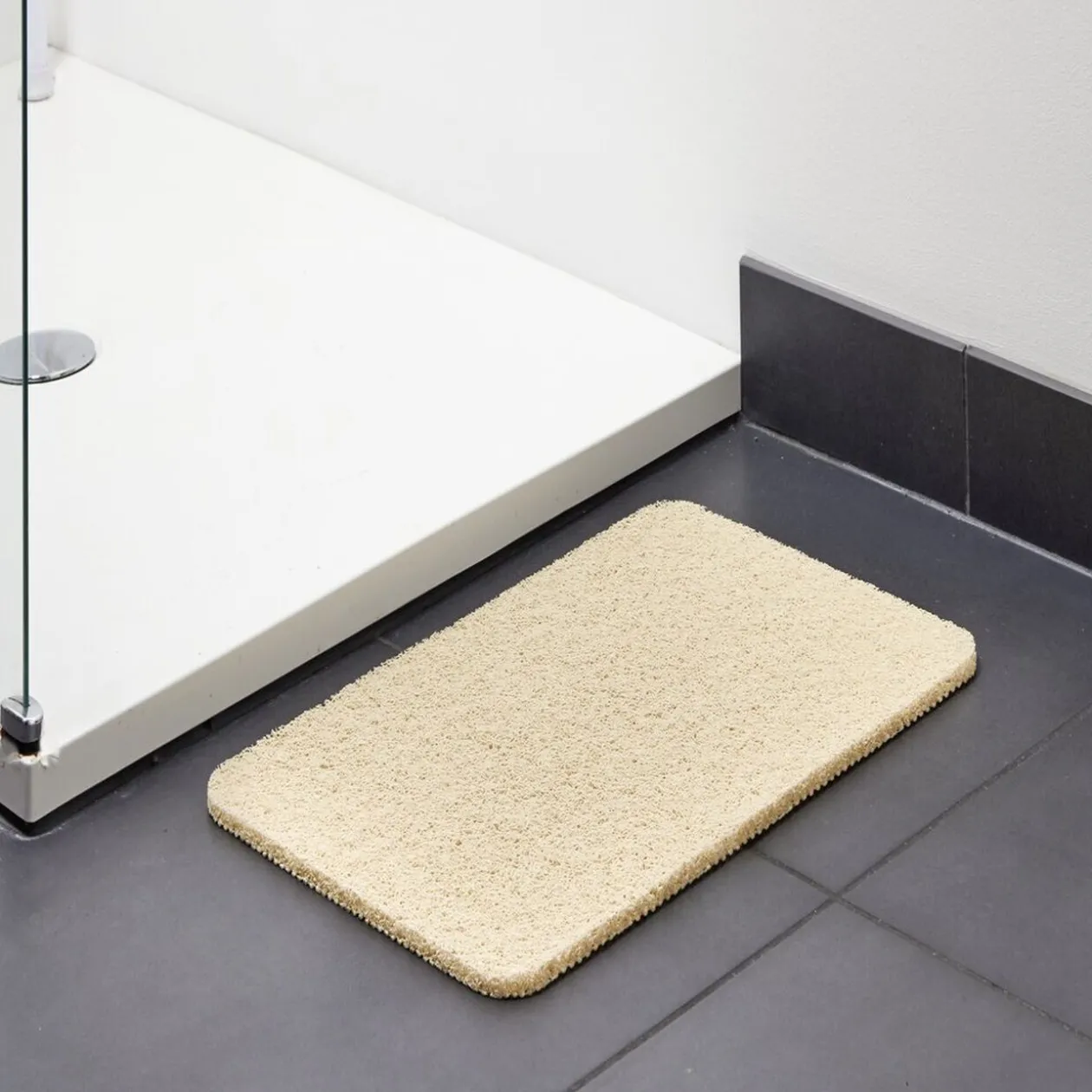 Tapis de douche anti-dérapant 60x40cm beige