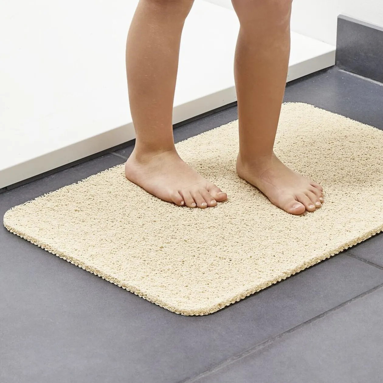 Tapis de douche anti-dérapant 60x40cm beige
