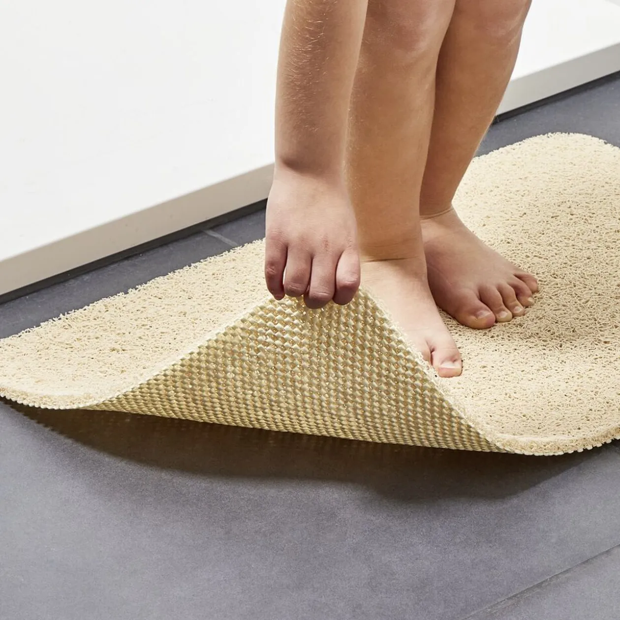 Tapis de douche anti-dérapant 60x40cm beige