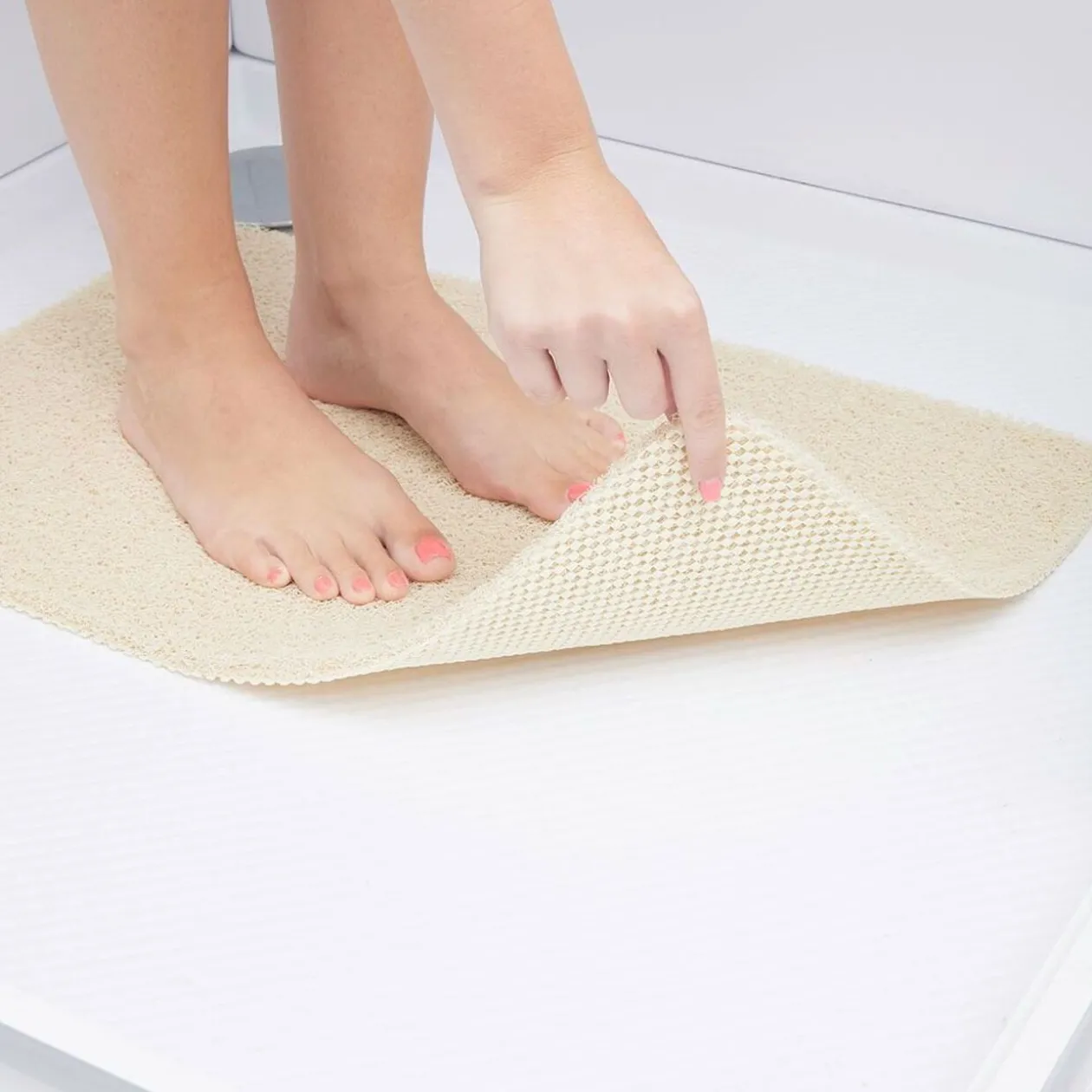 Tapis de douche anti-dérapant 60x40cm beige