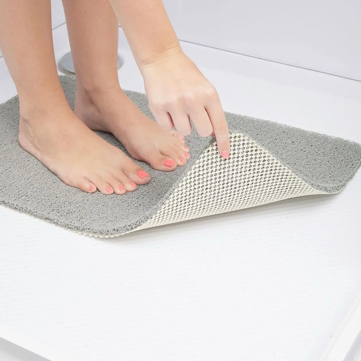 Tapis de douche anti-dérapant 60x40cm gris