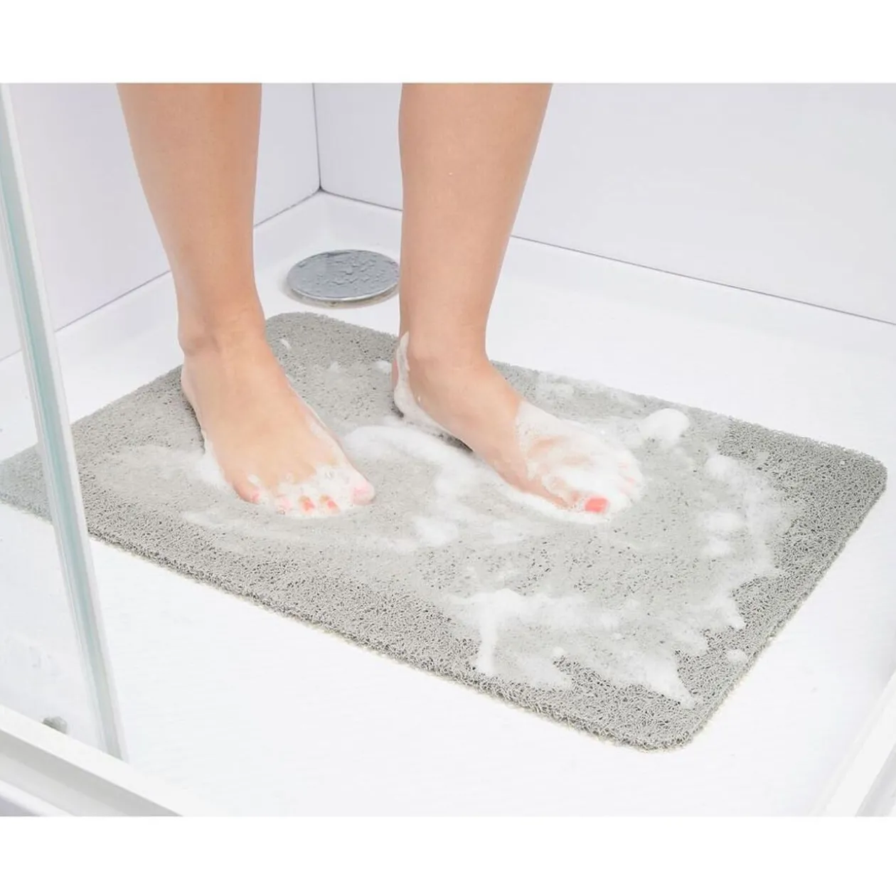 Tapis de douche anti-dérapant 60x40cm gris