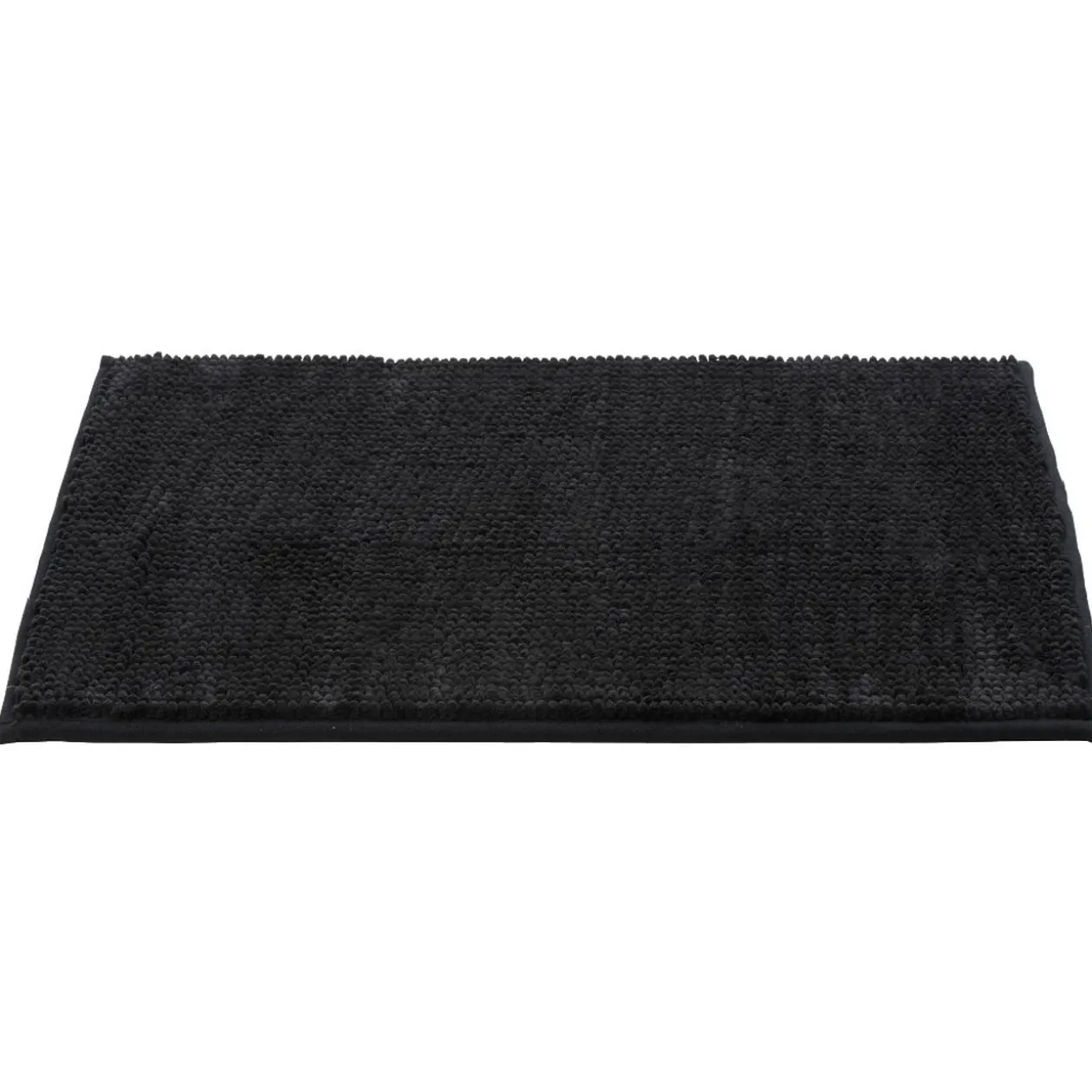 Tapis de salle de bain chenille noir 45x65cm