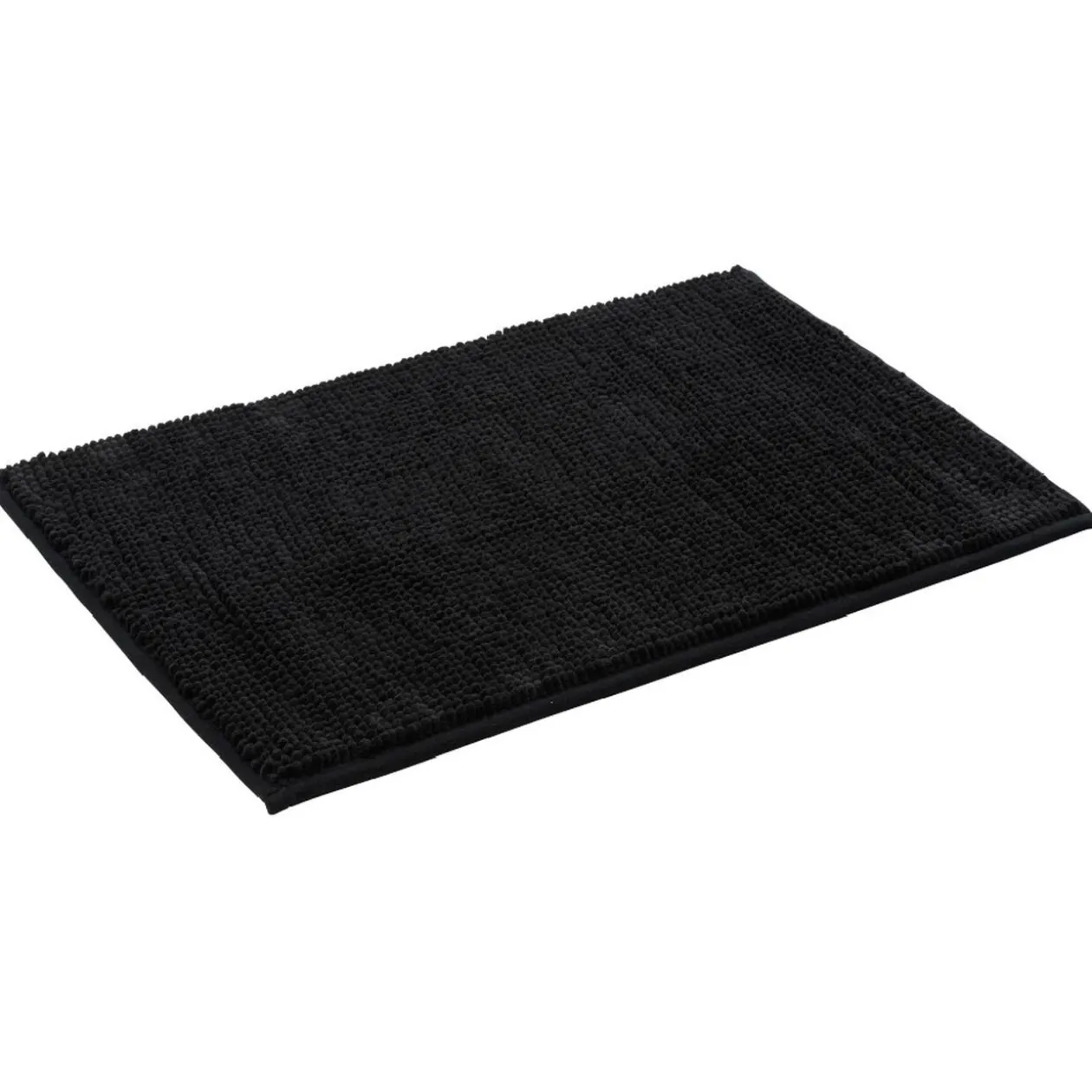 Tapis de salle de bain chenille noir petit modèle