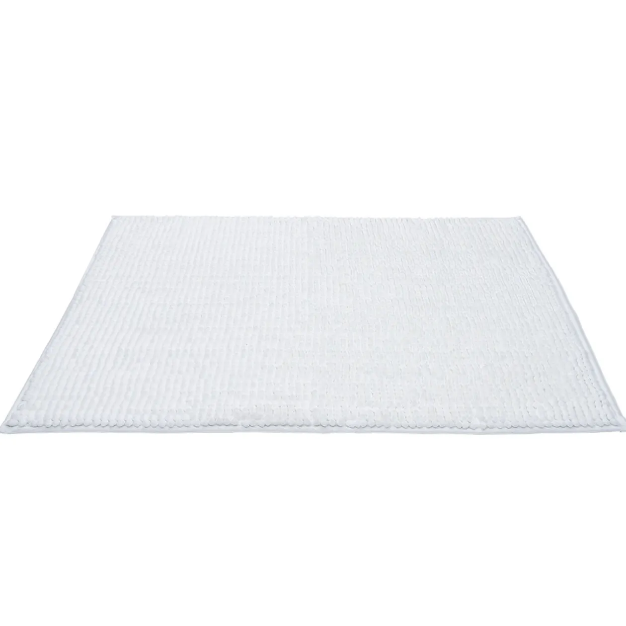 Tapis de salle de bain chenille blanc 80x50cm