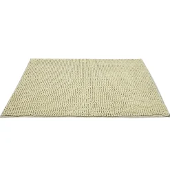 Tapis de salle de bain chenille beige 80x50cm