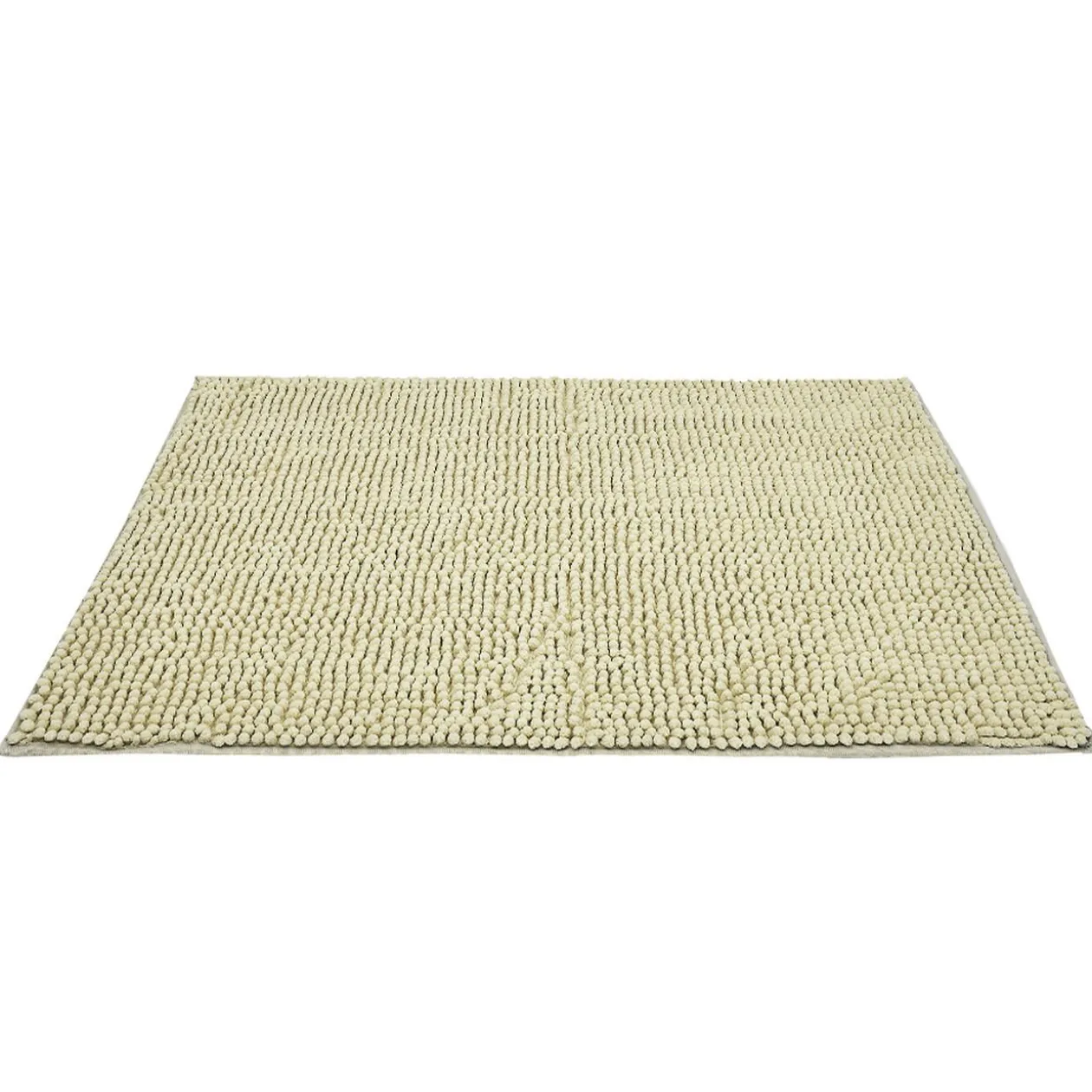 Tapis de salle de bain chenille beige 80x50cm