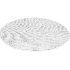 Tapis de salle de bain chenille rond blanc Ø70 cm