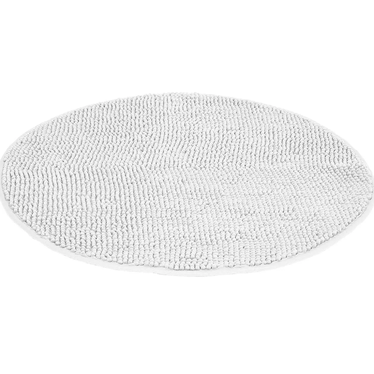 Tapis de salle de bain chenille rond blanc Ø70 cm