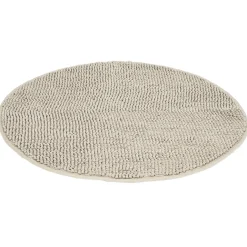 Tapis de salle de bain chenille rond beige Ø70 cm