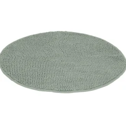 Tapis de salle de bain chenille rond gris Ø70 cm