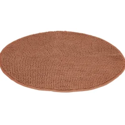 Tapis de salle de bain chenille rond marron Ø70 cm
