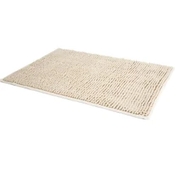 Tapis de salle de bain chenille taupe 65x45 cm