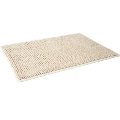 Tapis de salle de bain chenille taupe 65x45 cm