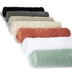 Tapis de salle de bain chenille gris 65x45 cm