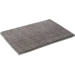 Tapis de salle de bain chenille gris 65x45 cm
