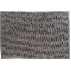 Tapis de salle de bain chenille gris 65x45 cm