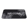 Tapis d'entrée extérieur 40x60cm Welcome feuillage noir et blanc